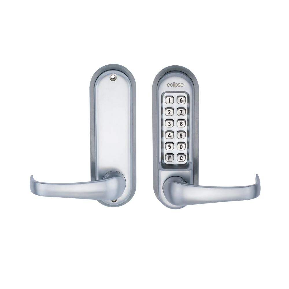 Eclipse ED50 Heavy Duty Lever Operated Mechanical Digital Lock with Passage Free Option - Satin Chrome